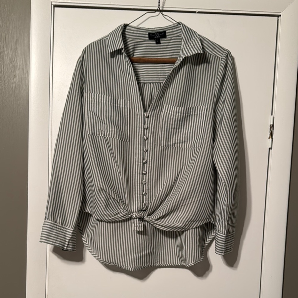 Striped Button-Up Blouse